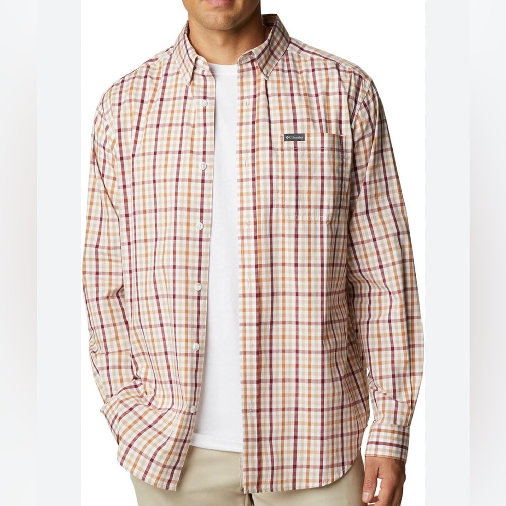 Columbia Sportswear Long Sleeve Button Down Shirt Men's Medium Casual Plaid